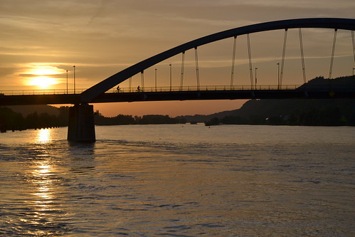 bridge sunset water germany bayern deutschland bavaria wasser sonnenuntergang brücke danube donau marienbrücke vilshofen ringexcellence nikond3100