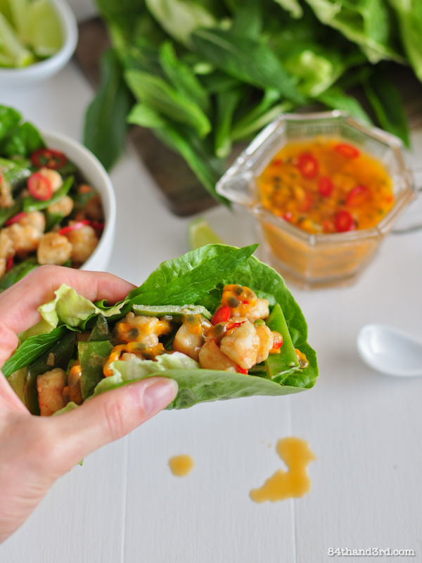 Spicy Passionfruit, Coconut & Prawn Lettuce Wraps - 84th&3rd
