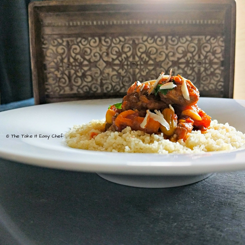 Moroccan Style Lamb Tagine served on a bed of Couscous