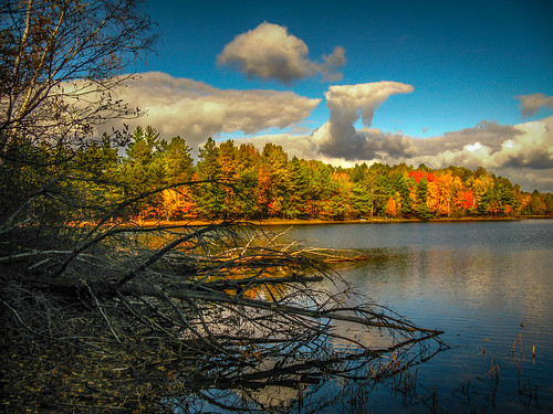fall wisconsin clouds day cloudy lakescene