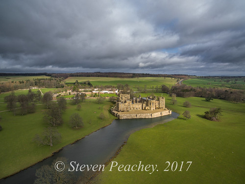 drone aerial dji staindrop england unitedkingdom p3a djiphantom3advanced rabycastle castle countydurham stevenpeachey landscape sky clouds
