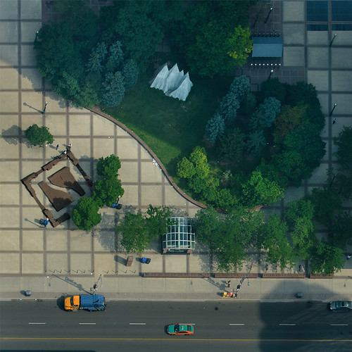 park plaza urban landscape view down aerial meganlane dotintime