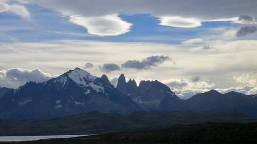 chile sunset sky patagonia mountains southamerica clouds landscape view towers torresdelpainenationalpark