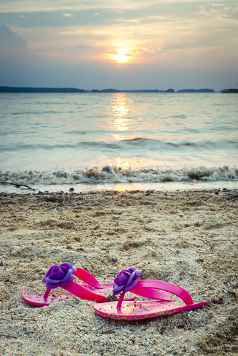 pink sunset sun lake reflection cute beach water girl clouds canon ga relax sand purple unitedstates little sandals southcarolina explore 7d flipflops augusta chanclas chancletas clarkshill