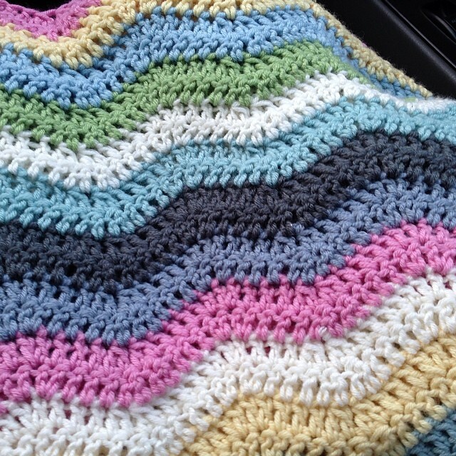 Restarted my ripple afghan. #softwaves #crochet #debbieblissyarn #babycashmerino