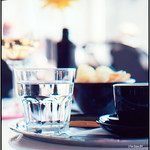 An espresso, some water and a glass of wine_Rolleiflex 3.5B