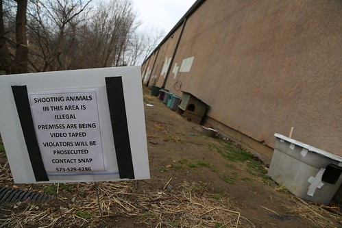 Sign near feral cat colony, CoMo,    Matt Schacht photo