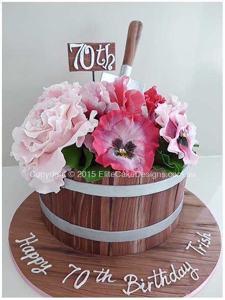 Flower Pot Cake by Elite Cake Designs