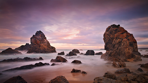 bermagui camelrock beach coast rocks seashore sunset sea sky rock