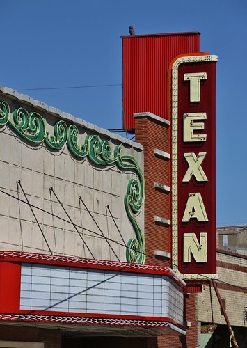 house cinema sign vintage movie marquee theater downtown neon texas theatre district business greenville texan huntcounty