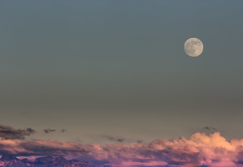 sunset moon clouds landscape moonrise