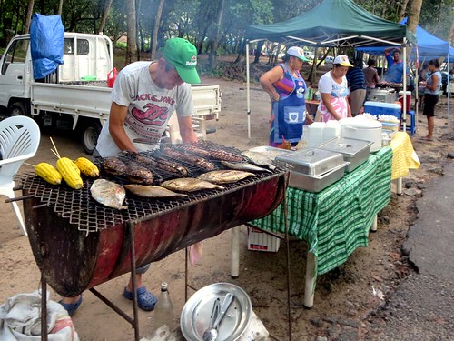 Fresh grilled fish at Bazar Labrin, Seychelles