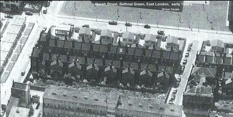 Aerial view of Norah Street around the 1950's