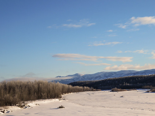 winter snow canada river faro yukon yukonterritory pellyriver robertcampbellhighway