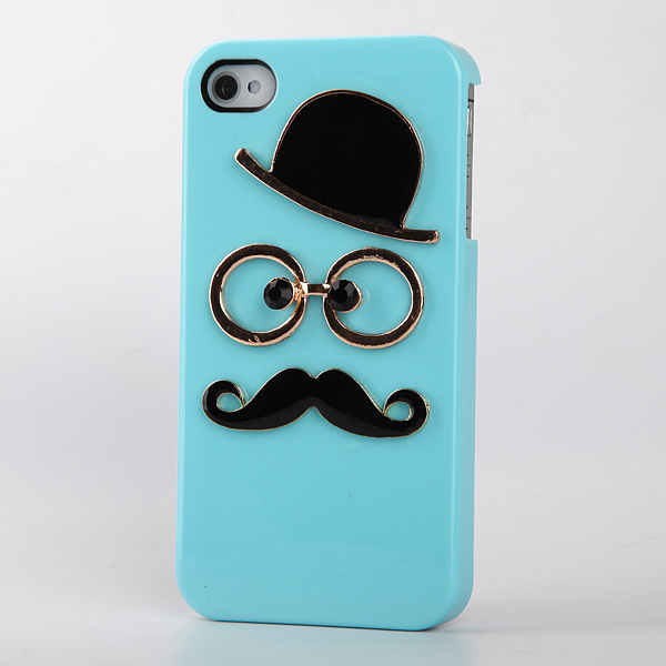New Leon Chaplin Dumb Show Sexy 3D Gentleman Mustache Case Cover for iPhone 4 4S
