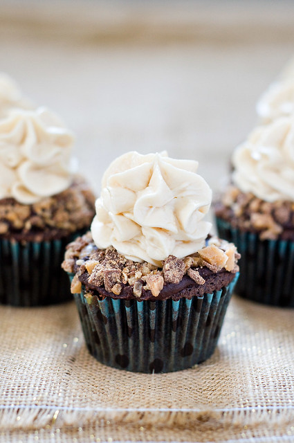 Chocolate Toffee Crunch Cupcakes