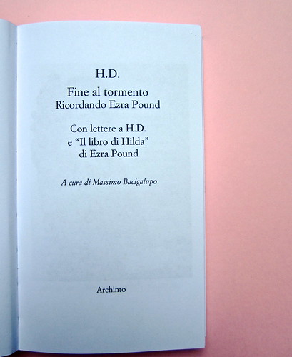 H. D., Fine al tormento. Archinto / RCS 2013. [responsabilità grafica non indicata]. Frontespizio (part.), 1