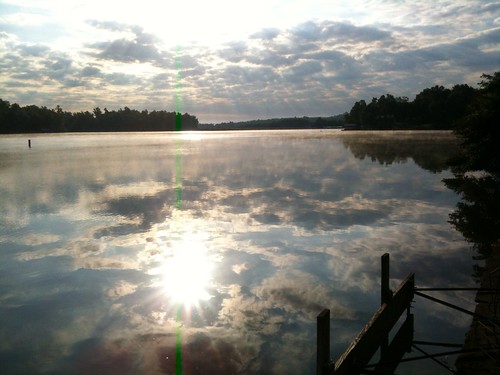 lake reflection sunrise mirror