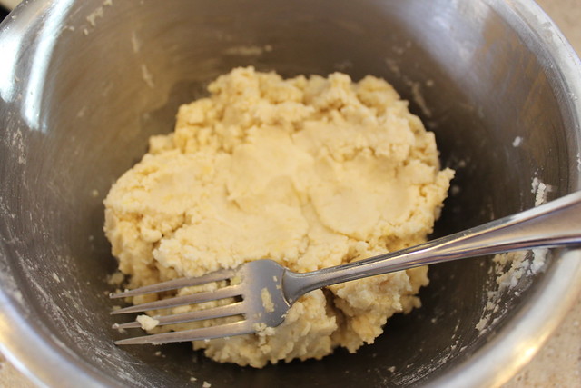 Add Water and Mix until Dough sticks together in a ball