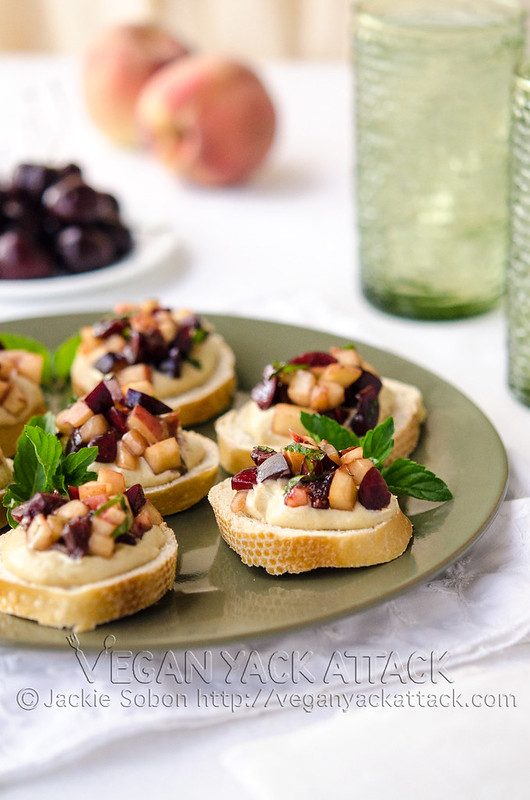 Summery, sweet, Stone Fruit Bruschetta Orange Cream Crostinis that are great for any get-together, big or small!