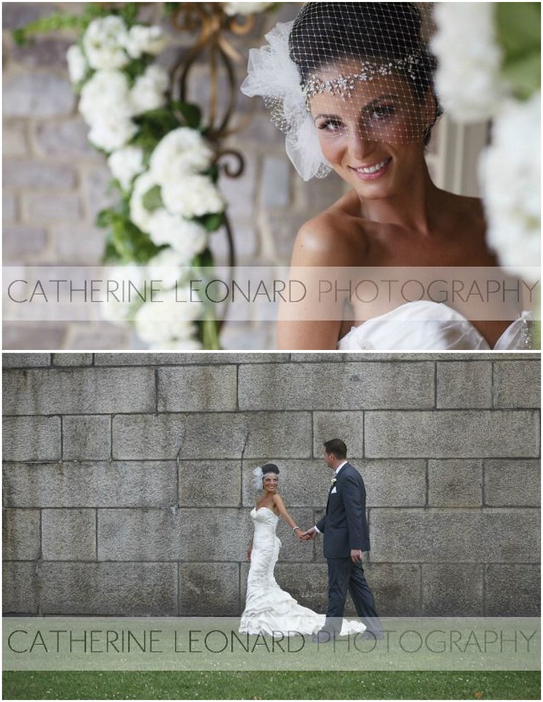 Angela & Walter, custom headpiece and cage veil - Bridal Styles Boutique, photography - Catharine Leonard