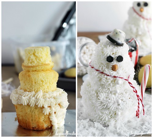 DIY Cupcake Snowman | beyondfrosting.com | #cupcake #snowman #christmas