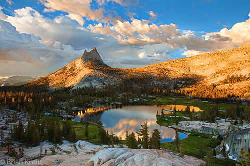 california park trees sunset mountain lake reflection clouds forest cathedral meadow peak national yosemite tuolumne brianknott forgetmeknottphotography fmkphoto