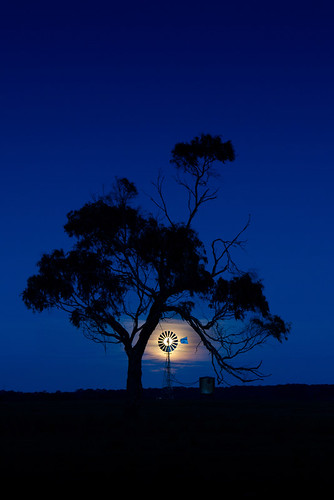 blue sky moon windmill silhouette rural landscape twilight nikon country australia victoria minimal morningtonpeninsula nikon1755mmf28 moorooduc nikond7000