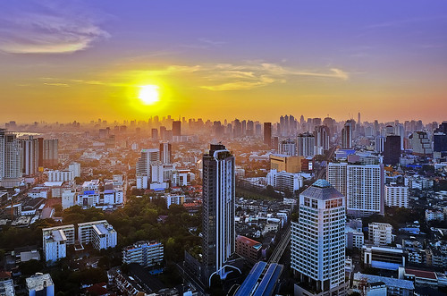 sunset bangkok hdr digitalblending