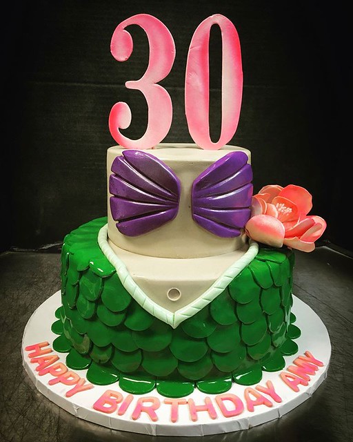 Mermaid Vibes 30th Birthday Cake by The Cake Don