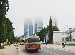 The city in the clouds! #Dar #daressalaam #clouds #bus #twintowers