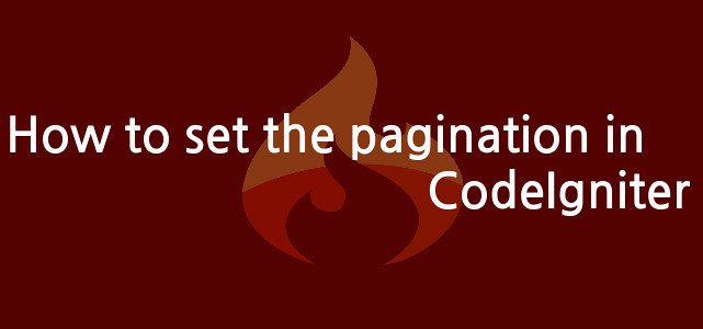 How to set the pagination in CodeIgniter?
