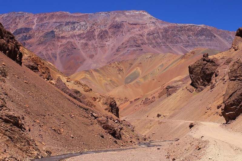 Colourful hills on the Chilean side of Paso Agua Negra