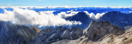 zugspitze germany landscape alps clouds mountains