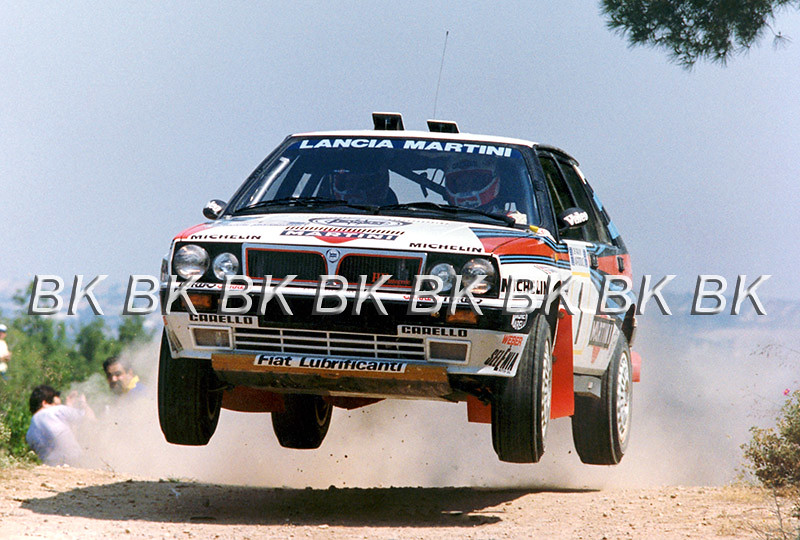 Miki Biasion & Didier Auriol Martini Lancia Acropolis Rally 1989 Photograph 1 