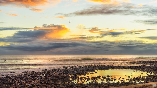 sunrise clouds pool rocks reflection surfers d810 burleighheads