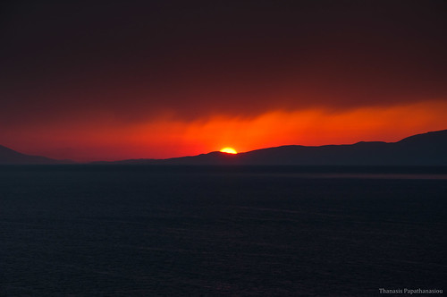 sunset sea sun clouds greece evia euboea eviaisland
