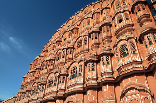 pink windows sky orange india building architecture facade buildings asian asia indian clear jaipur hdr highdynamicrange rajasthan hawamahal citypalace pinkcity southasia southasian rajasthani indianarchitecture asianarchitecture palaceofwinds