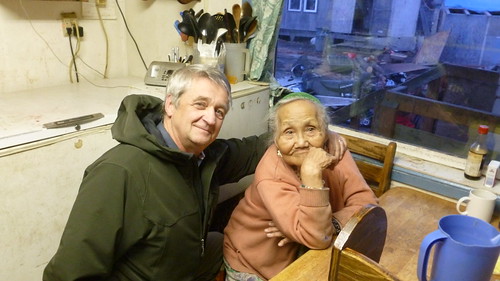 (L – R) Jim Nordlund, State Director – Alaska RD and 90 year old Xenia Nikoli, a resident of the village of Kwethluk. Photo credit: Tasha Deardorff