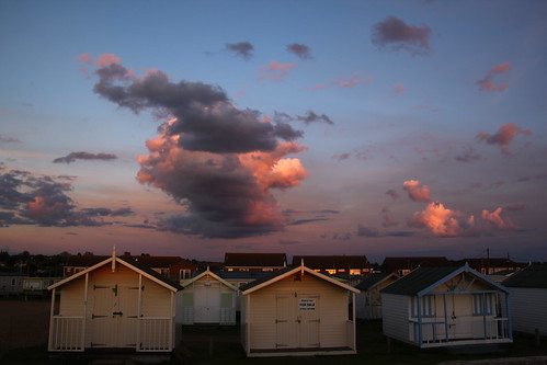 blue sunset beach weather clouds scenic huts