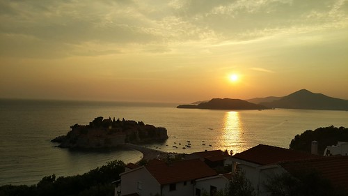 sunset island mare more adriatic montenegro adria crnagora svetistefan saintstefan flickrandroidapp:filter=none