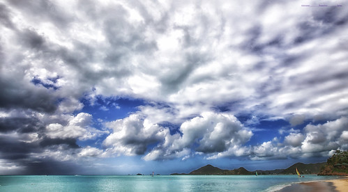 antigua seascape sky clouds blue beach island summer sail wind landscape sand caribbean caraibi caribe c