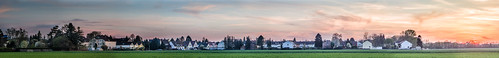 trees houses sunset sky panorama sunlight green clouds photoshop germany outside outdoors deutschland apartments fields dortmund hdr lightroom northrhinewestphalia colorefexpro brackel