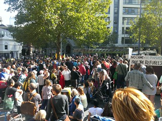Crowd outside of State Library