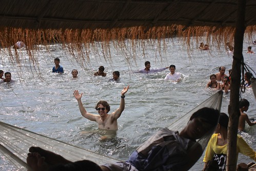 The current of the Mekong is giving me a back massage here… it was stronger than I thought!