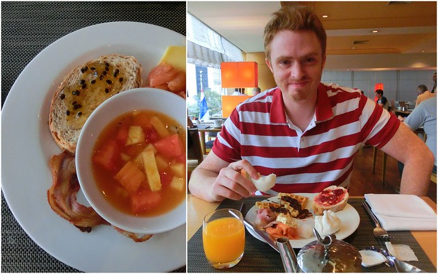 Pullman Hotel breakfast in Bangkok, Thailand where we ate very well! 