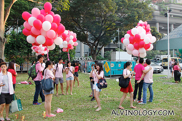 Pink balloons for everyone to pose with 