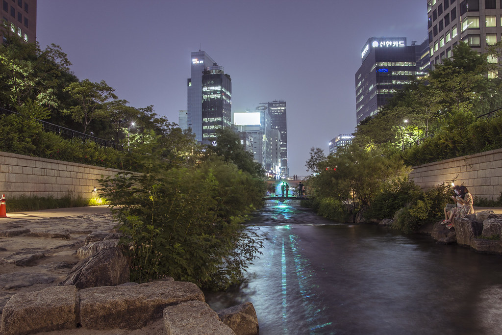 CheongGyeCheon Stream at Night