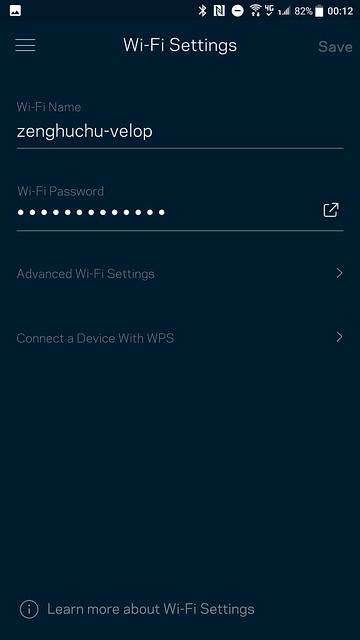 Velop App - Wi-Fi Settings