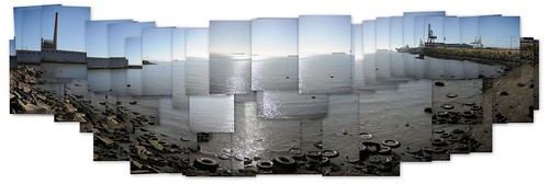sanfrancisco california summer panorama color reflection water collage sunrise bay junk nikon mosaic large july tire panoramic toss waste stitched portofsanfrancisco 2013 centralwaterfront d700